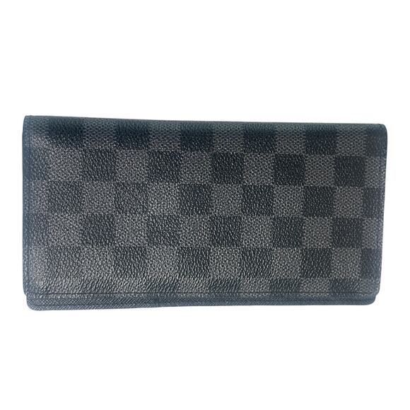 Louis Vuitton Handbags - Louis Vuitton Damier Graphite Brazza Wallet Gray Black Genuine Leather Luxury